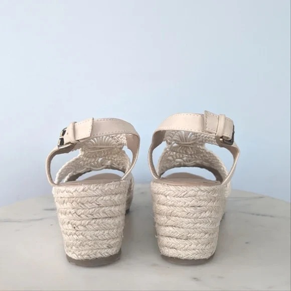 Soul Naturalizer Oasis Espadrille Wedge Macrame Sandals Cream Crochet Womens 8.5 - Picture 8 of 12